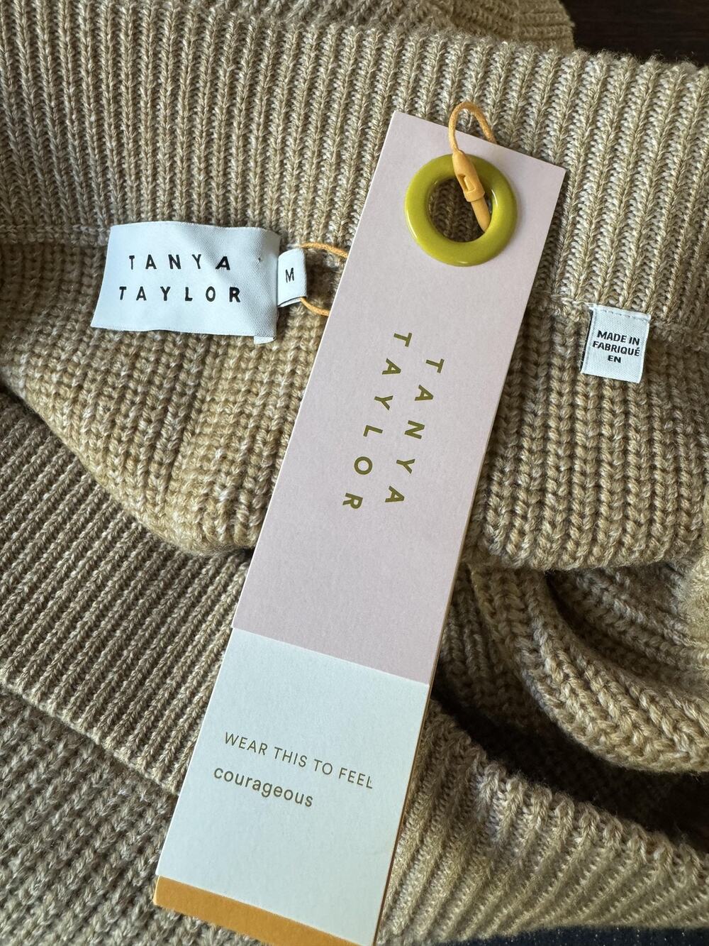 Tanya Taylor 100% Merino Wool Skirt Camel Mae Stretch Knit Pencil M